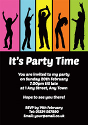rainbow dance party invitations