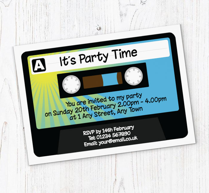 cassette tape party invitations