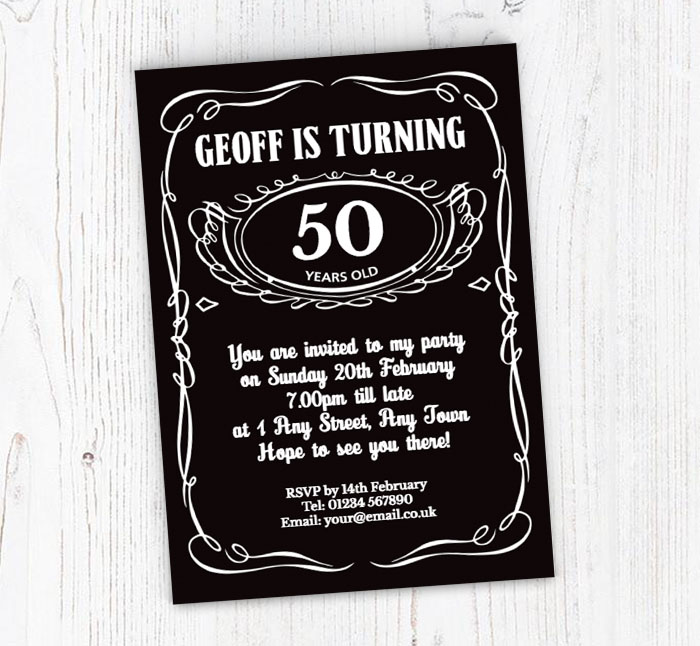 jack daniels party invitations