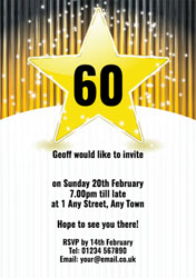 golden star party invitations