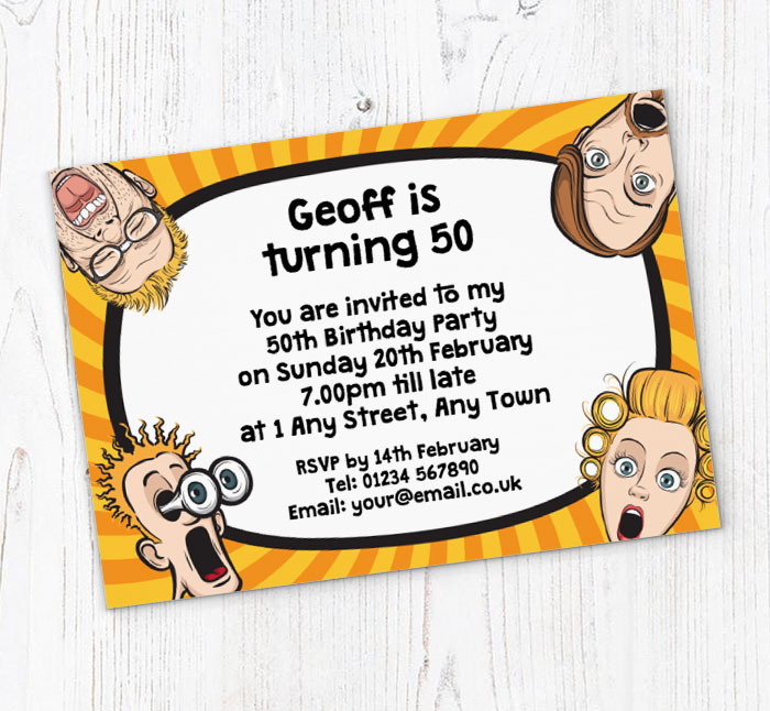 shocked people party invitations