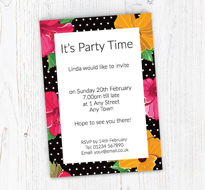 deco flowers party invitations