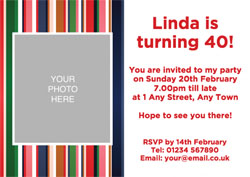 stripy photo upload invitations