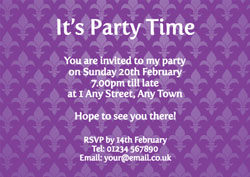 purple party invitations