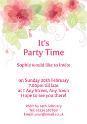 pastel flowers party invitations