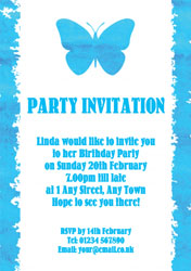 blue butterfly party invitations