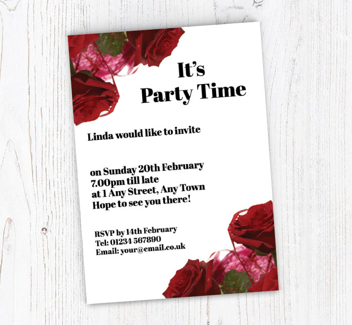 roses are red party invitations