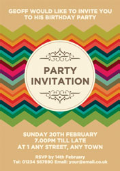 multi coloured chevron invitations