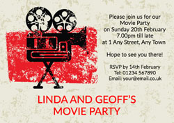 grunge movie camera invitations