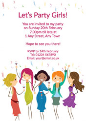 lets party girls invitations