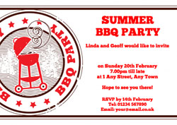 BBQ stamp party invitations