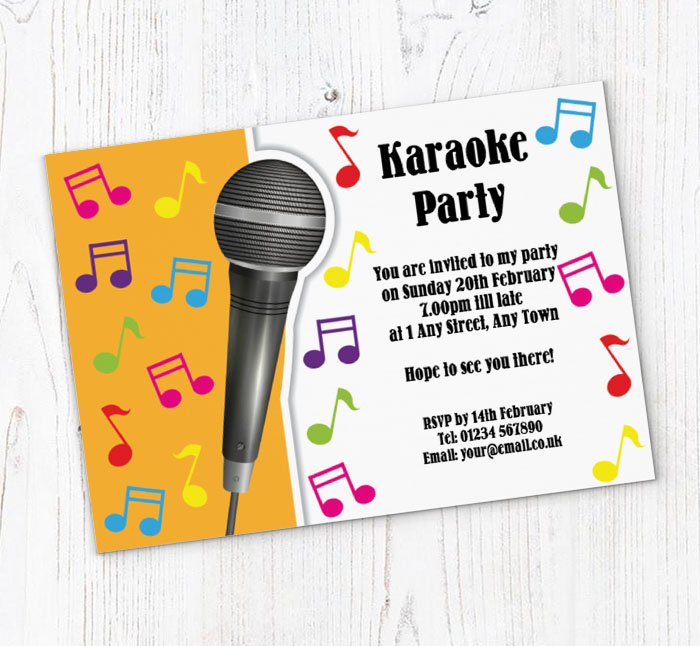 sing along party invitations