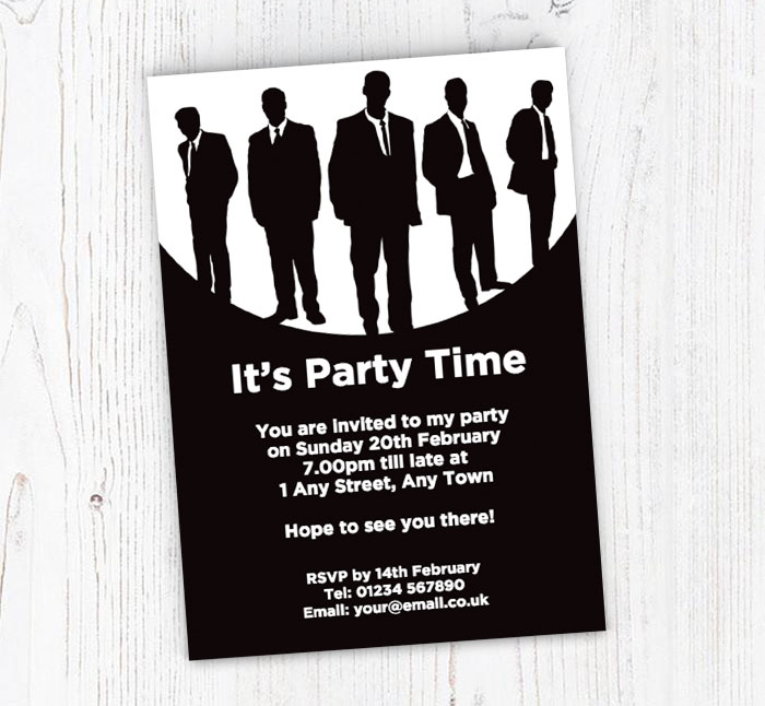 men in black party invitations