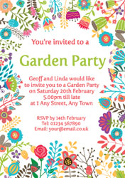 colourful garden party invitations