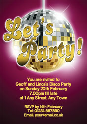 lets party disco ball invitations