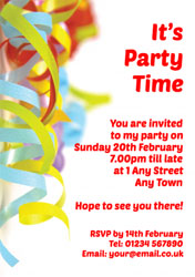 party streamers party invitations