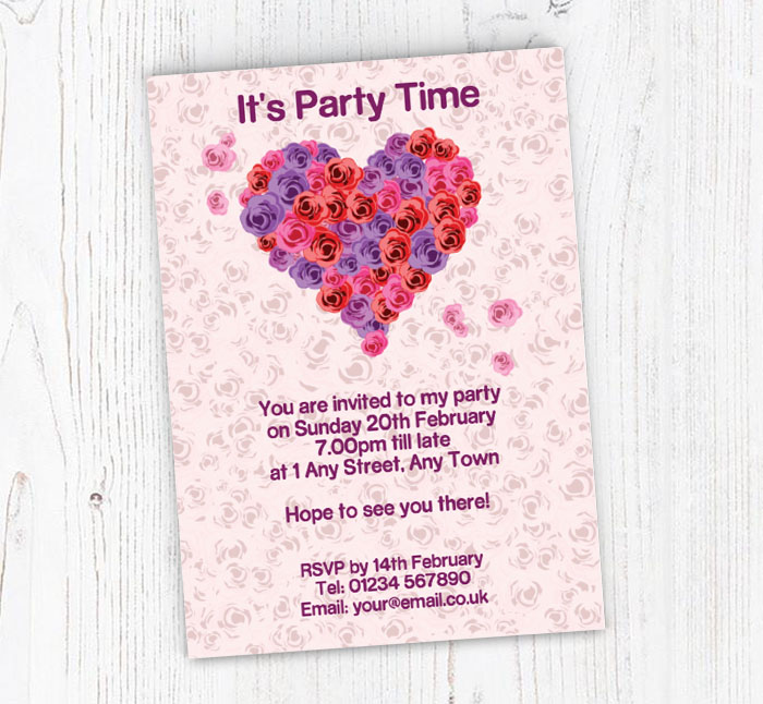 love roses party invitations