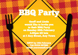 BBQ knife and fork invitations