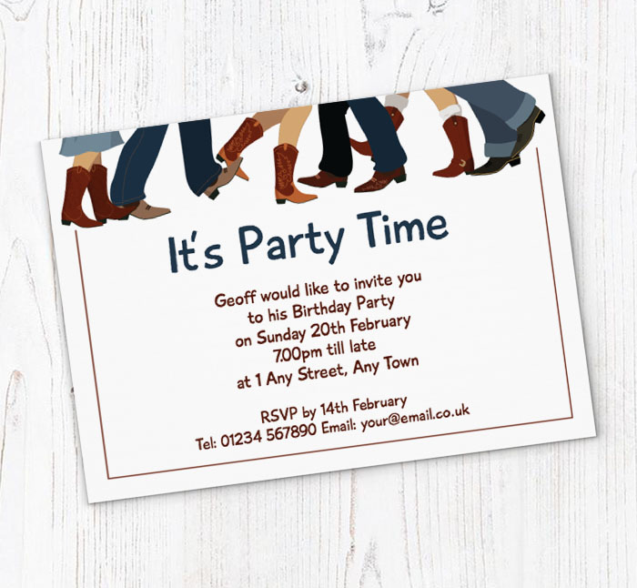 line dancing party invitations