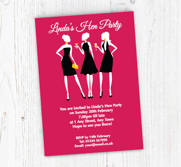 three elegant ladies invitations