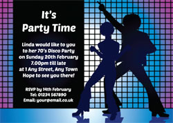 70s disco people party invitations