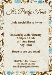 floral border party invitations