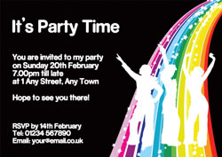 discotheque party invitations