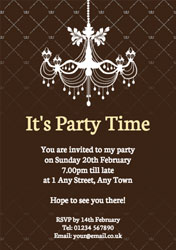 chandelier party invitations