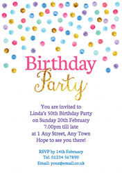 colourful confetti invitations