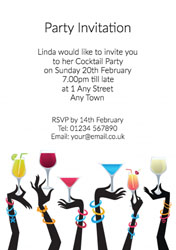 elegant cocktail hands invitations