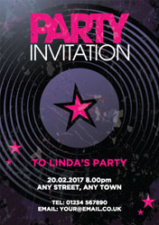 vinyl disco party invitations