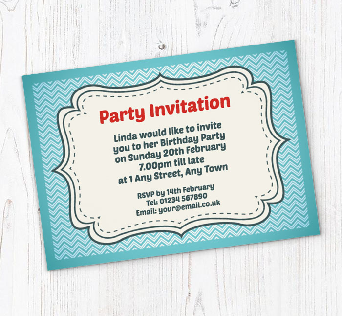 vintage zigzag invitations