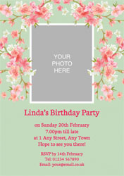 floral frame photo upload invitations