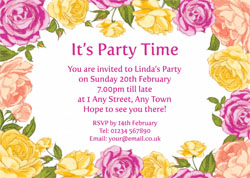 roses border party invitations