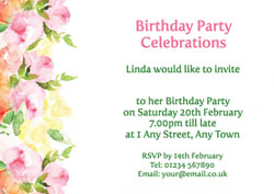 watercolour roses invitations