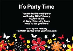butterflies party invitations