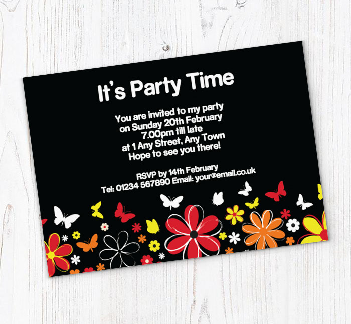 butterflies party invitations