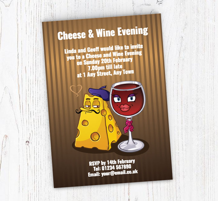 french cheese and wine invitations