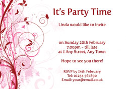 red and pink leaves invitations