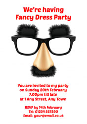 glasses and moustache invitations