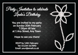 pearl flower party invitations