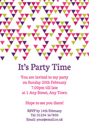 colourful triangles invitations