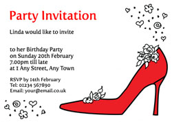 red shoe party invitations