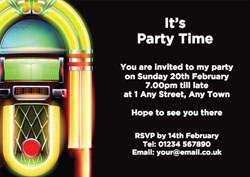 jukebox party invitations