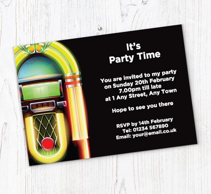 jukebox party invitations