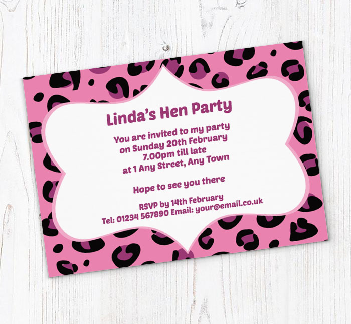 pink leopard print invitations
