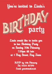 red vintage party invitations