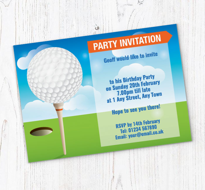 golf ball party invitations