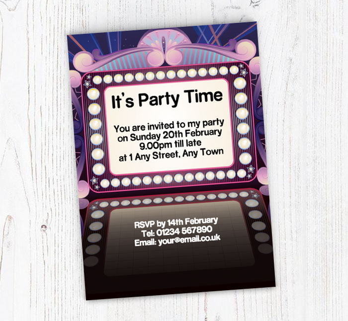 sign and lights invitations