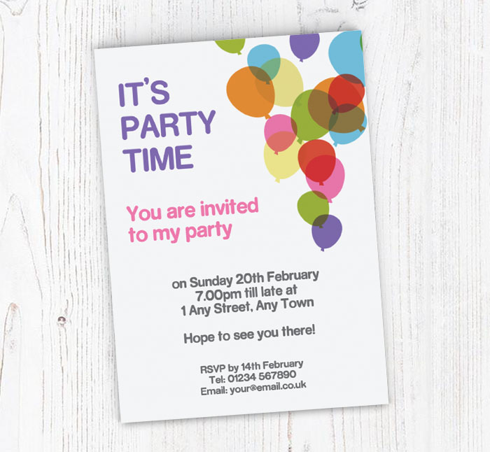 balloons flying away invitations